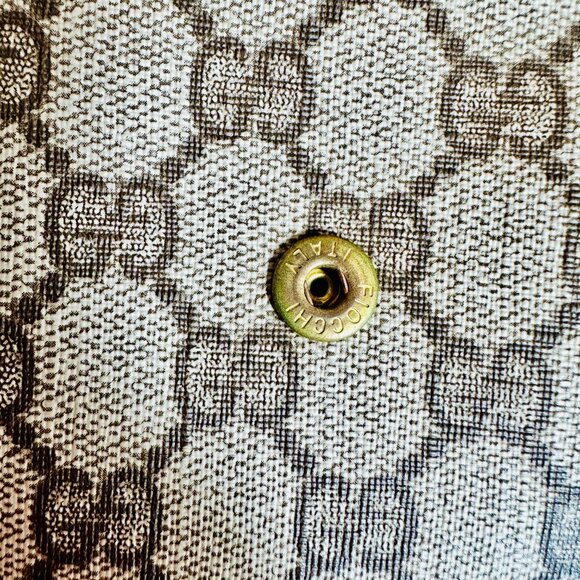 AUTHENTIC GUCCI SIGNATURE GG COATED CANVAS LEATHER TRIM COSMETIC POUCH VINTAGE - Picture 13 of 15